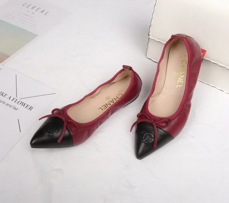 CHANEL Shallow mouth flat shoes Women--052